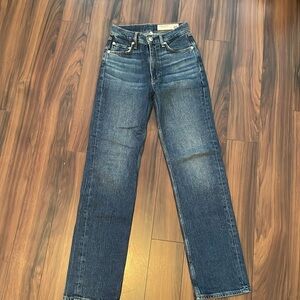 Rag & Bone Harlow long mid rise straight jeans